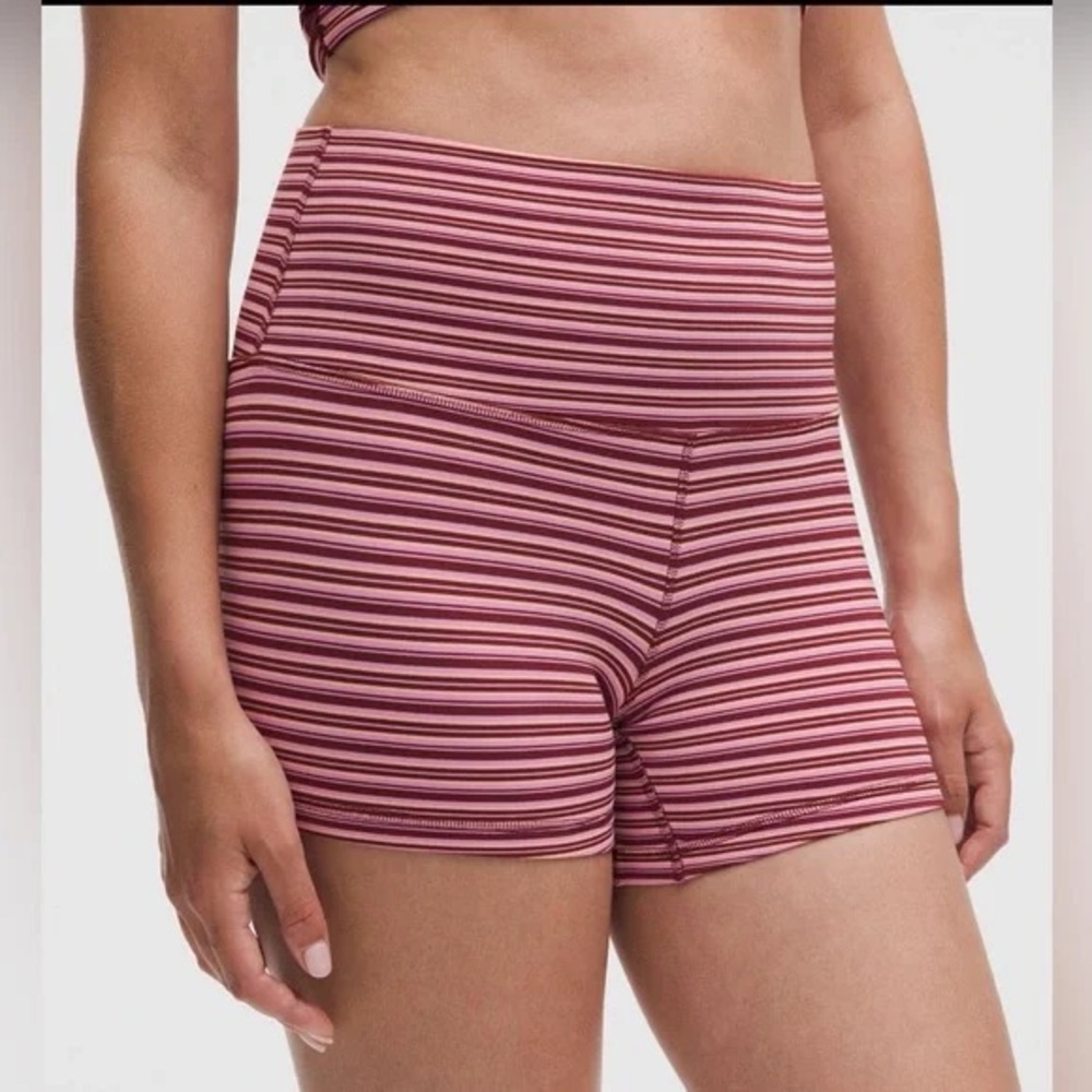 Lululemon Align HR Short 4” - Variegated Stripe Pink Frosting Rock Melon